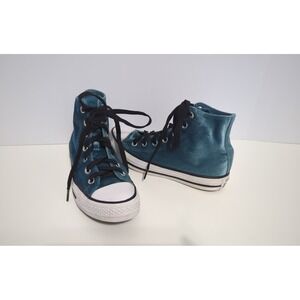 Converse Chuck Taylor All Star High Top Blue Teal Velvet Women US 7 Skater
